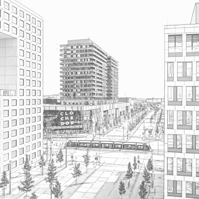Quartier Cloche d'Or en ligne claire